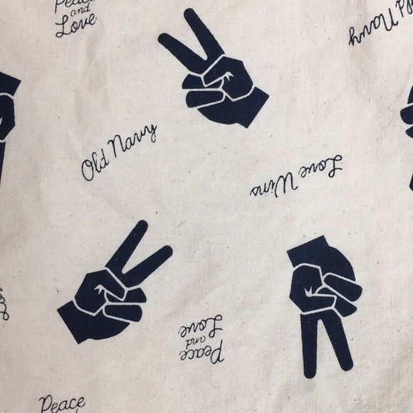 Old Navy Peace and Love Reusable canvas tote - Picture 2 of 7
